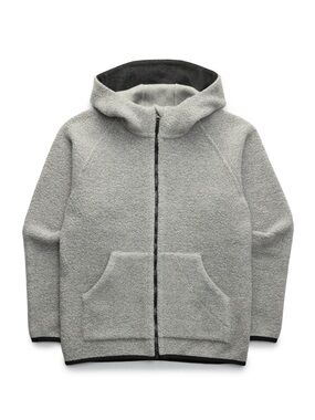 Men's Hooded Zip-Up Sherpa Sweater - Light Gray